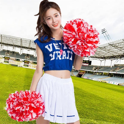2 Pcs Cheerleading Pom Poms for Kids Adults, Rainbow Cheer Poms with Baton Handle for Team Spirit Cheering Dance School Sport Games Competition(Color:Pink Matte)