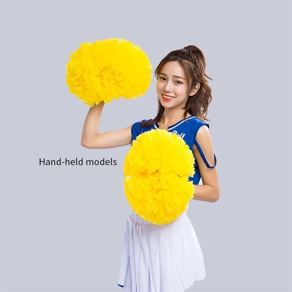 2 Pcs Cheerleading Pom Poms for Kids Adults, Rainbow Cheer Poms with Baton Handle for Team Spirit Cheering Dance School Sport Games Competition(Color:Pink Matte)