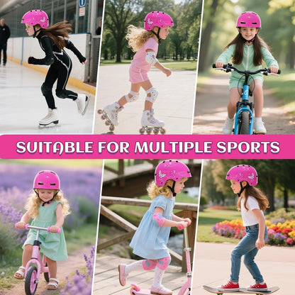 Adjustable Kids Bike Skateboard Helmet for Girls Boys Toddlers