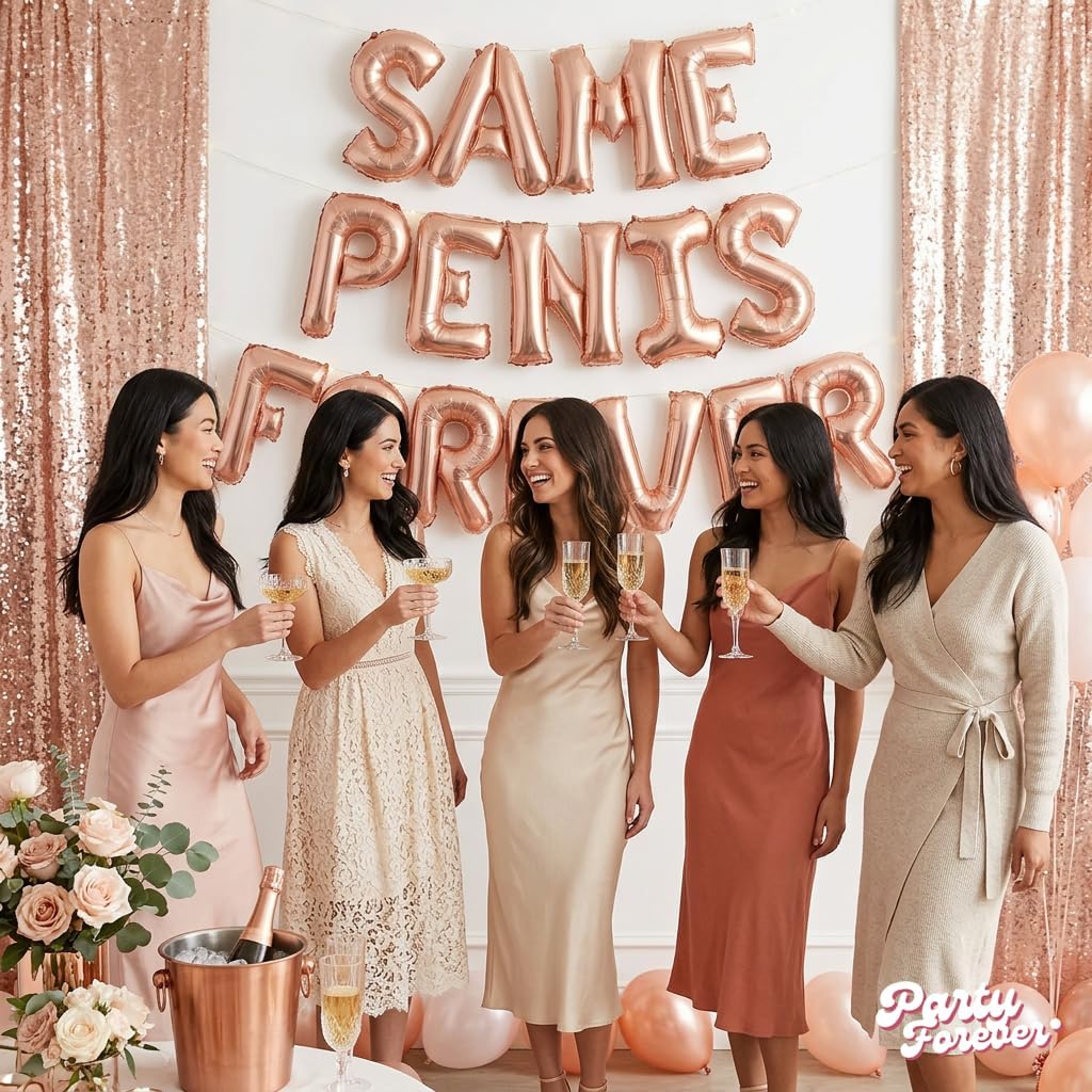 Bachelorette Party Balloons Rose Gold 16" Letters - Bachelorette Party Decorations Set - Hen Party Supplies - Bridal Shower Hen Party Decorations Kit