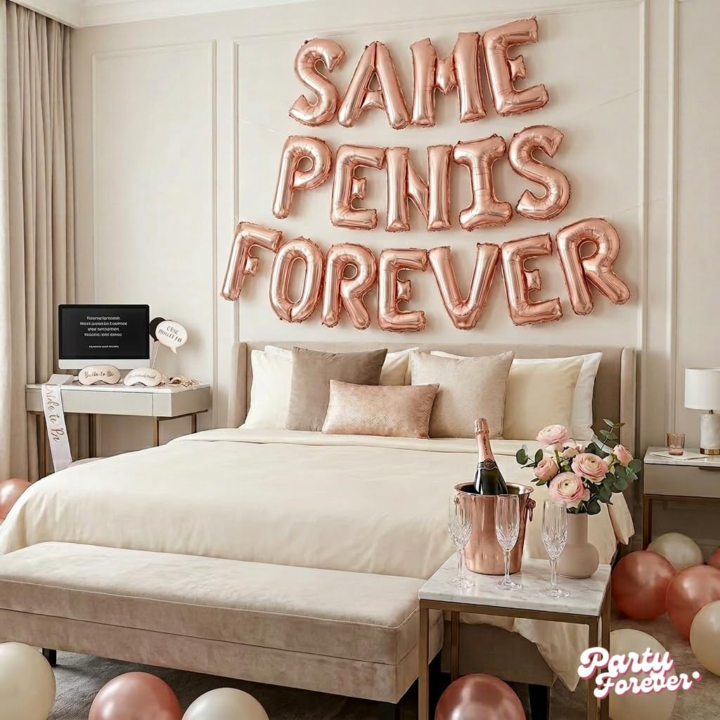 Bachelorette Party Balloons Rose Gold 16" Letters - Bachelorette Party Decorations Set - Hen Party Supplies - Bridal Shower Hen Party Decorations Kit