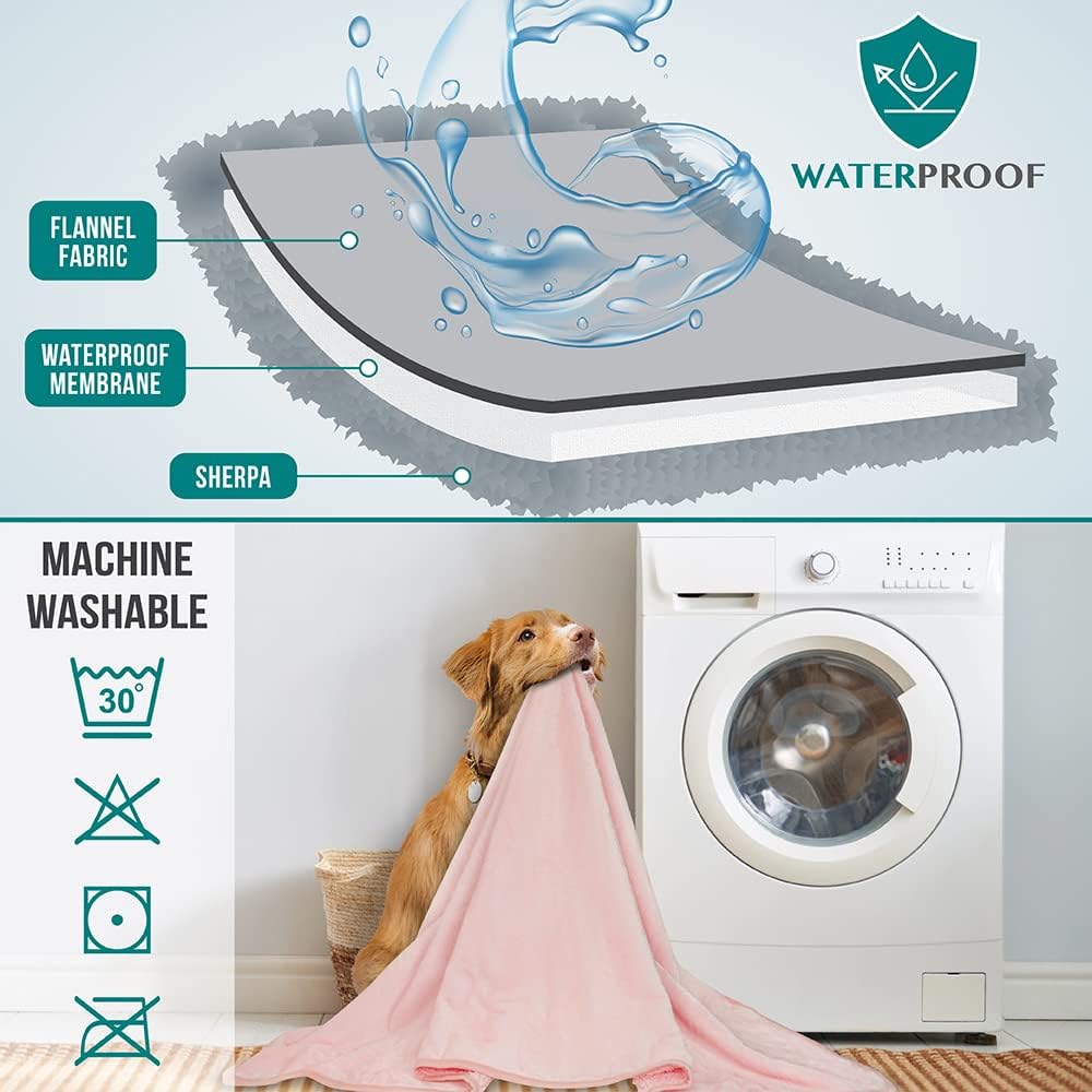 Waterproof Dog Blanket Puppy Cat Small Couch Cover, 24x32 Pink