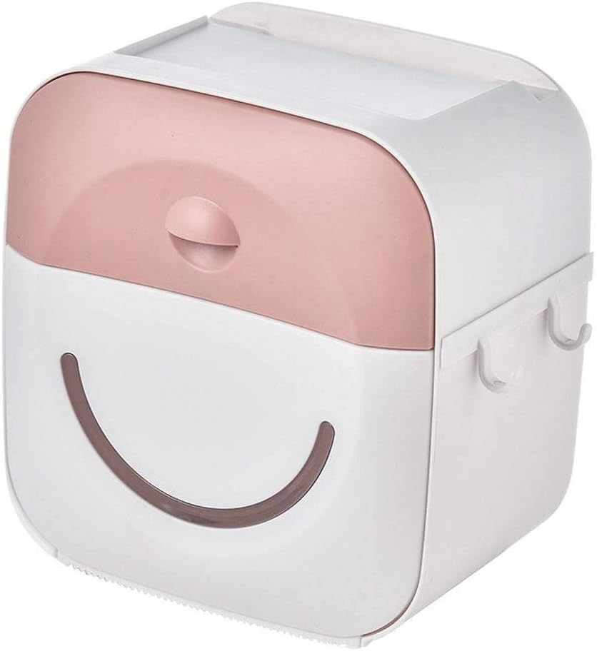 Toilet Paper Holder, Wall Mount Toilet Paper Holder Stand No Drilling Toilet Roll Holder for Bathroom Hotel Kitchen-Pink