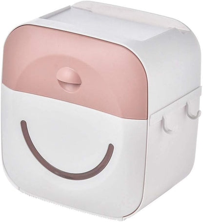 Toilet Paper Holder, Wall Mount Toilet Paper Holder Stand No Drilling Toilet Roll Holder for Bathroom Hotel Kitchen-Pink