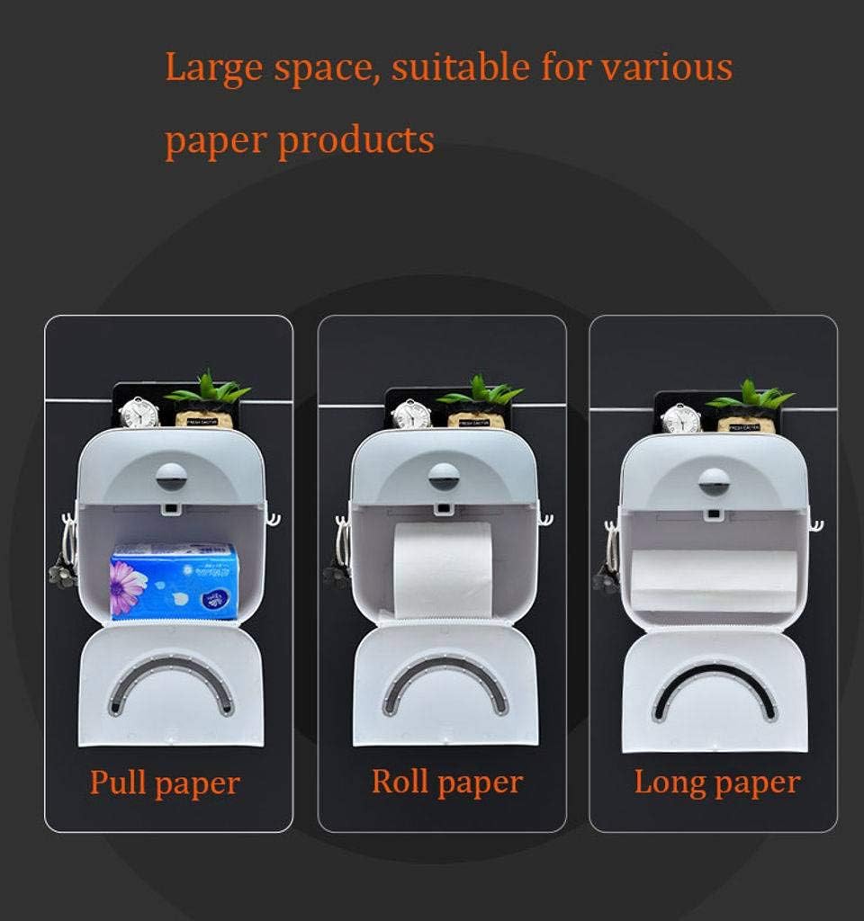 Toilet Paper Holder, Wall Mount Toilet Paper Holder Stand No Drilling Toilet Roll Holder for Bathroom Hotel Kitchen-Pink
