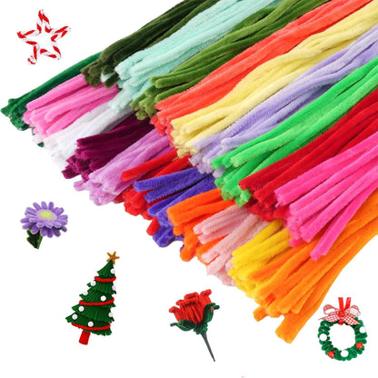 100 Pcs Light Pink Pipe Cleaners, 8mm Chenille Stems for DIY Craft
