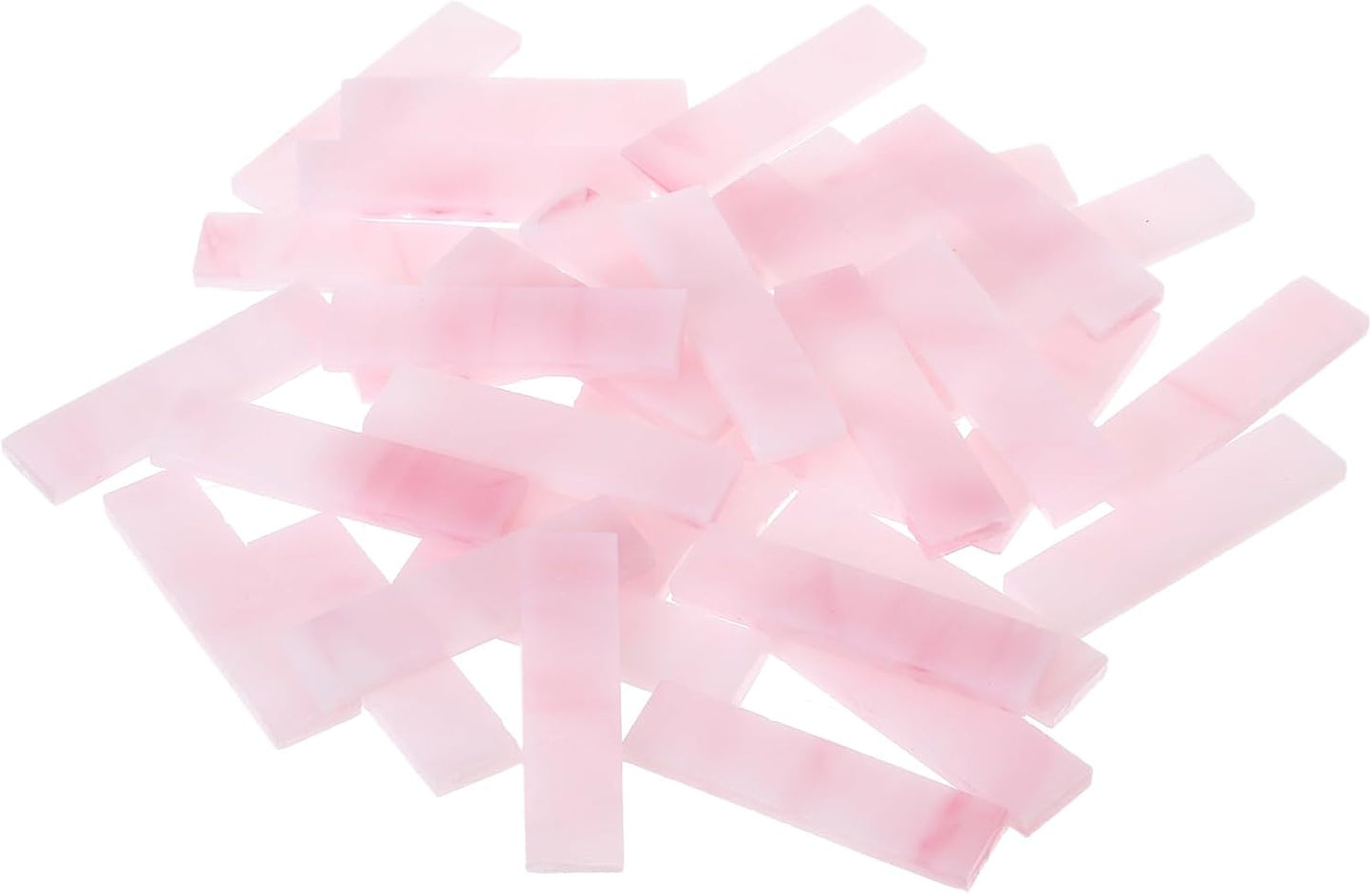 Rectangular Mosaic Tiles Stained Glass Strips, 1.57" x 0.4" Pink Glass Pieces 100g/3.53 oz Mosaic Tile Making Supplies for DIY Handmade Crafts and Home Decoration