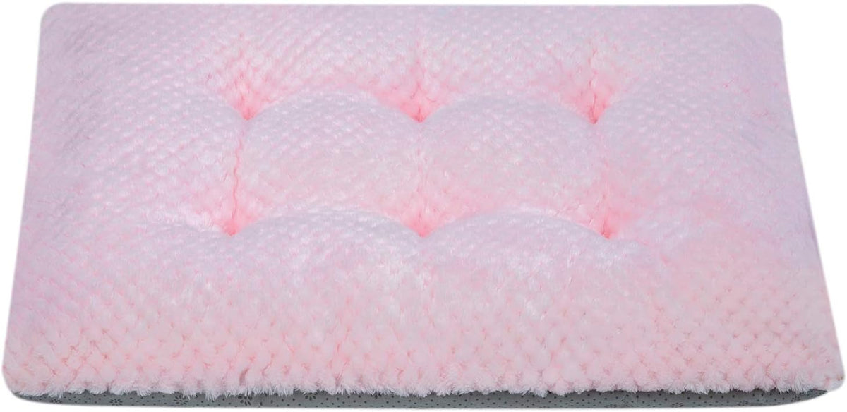 Fuzzy Deluxe Pet Beds, Super Plush Dog or Cat Beds Ideal for Dog Crates, Machine Wash & Dryer Friendly (15" x 23", S-Baby Pink)