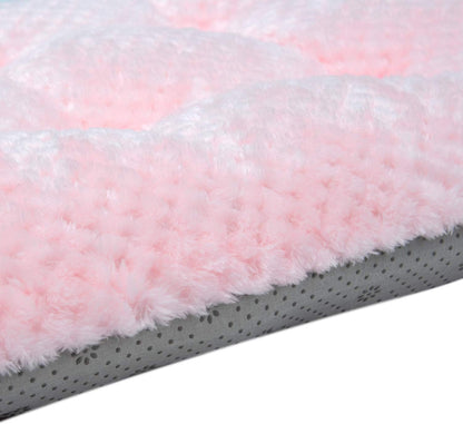 Fuzzy Deluxe Pet Beds, Super Plush Dog or Cat Beds Ideal for Dog Crates, Machine Wash & Dryer Friendly (15" x 23", S-Baby Pink)
