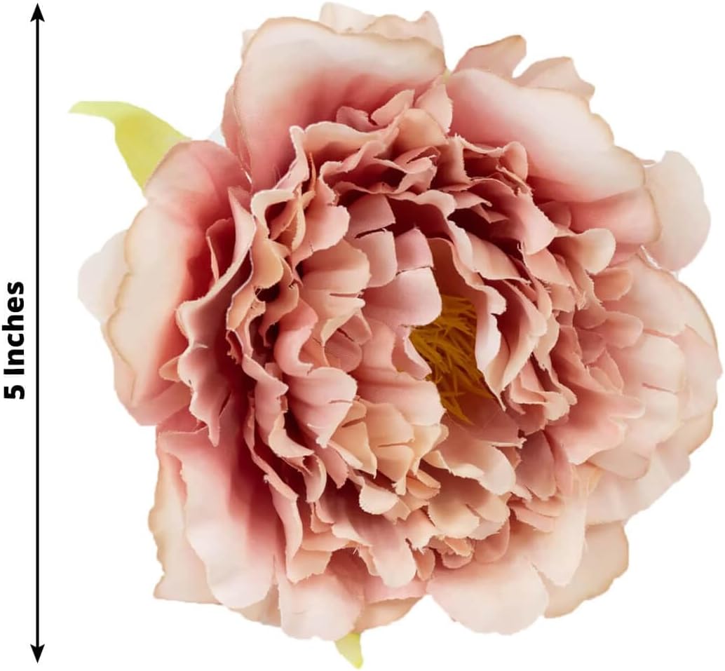 4-Pack Napkin Rings with Silk Peony Flower – Pink Floral Napkin Holders for Dinner Table Settings & Décor