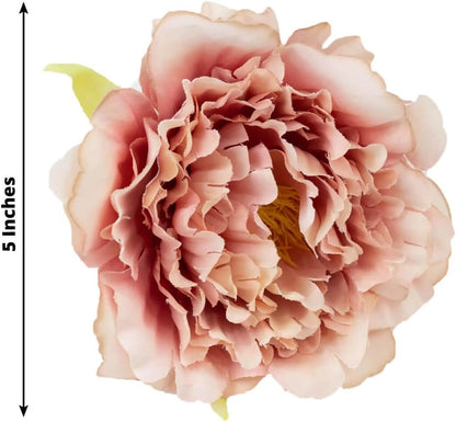 4-Pack Napkin Rings with Silk Peony Flower – Pink Floral Napkin Holders for Dinner Table Settings & Décor