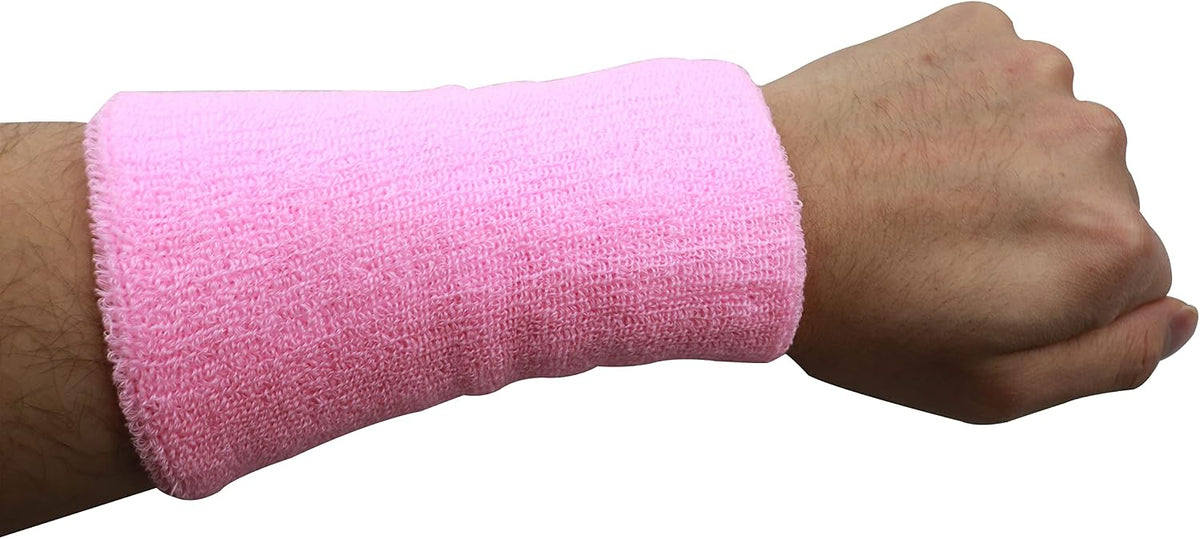 Sweatbands Sports Wristbands for Men and Women - 6 inch Elastic Athletic Wrist Bands for Tennis, Basketball, Running, Working Out