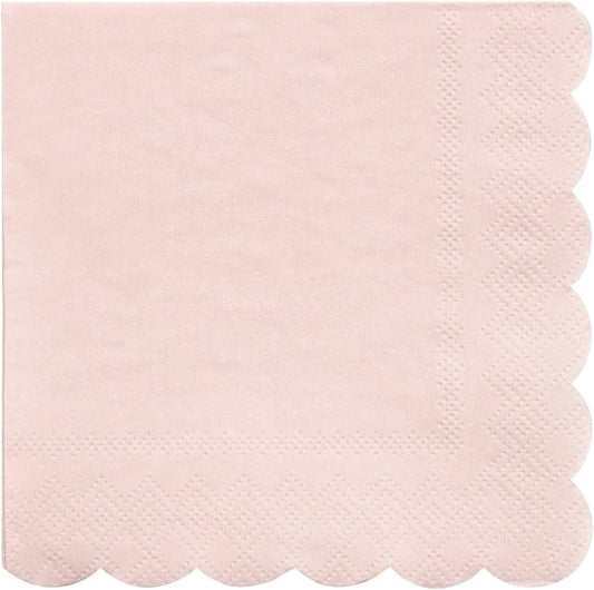 Meri Meri Bulk Multipack Paper Napkins (Pack of 100), Scalloped Napkins, 6.5 x 6.5 inches., Thick & Soft FSC Paper, Disposable Paper Napkins