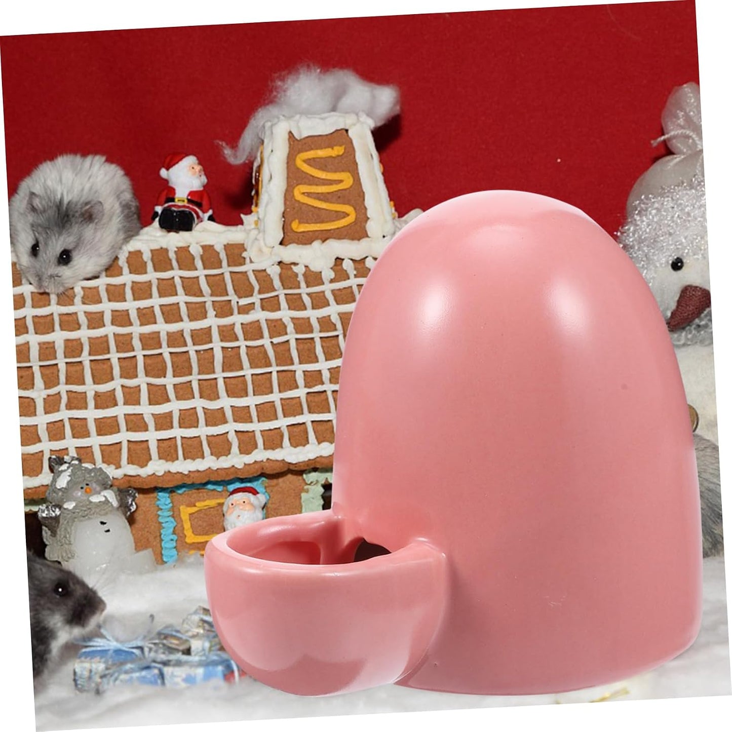 Mini Pet Water Fountain for Small Animals Silent Hamster Drinking Appliance Portable Water Dispenser for Hedgehogs Mice and Birds for Travel and Home Use Pink