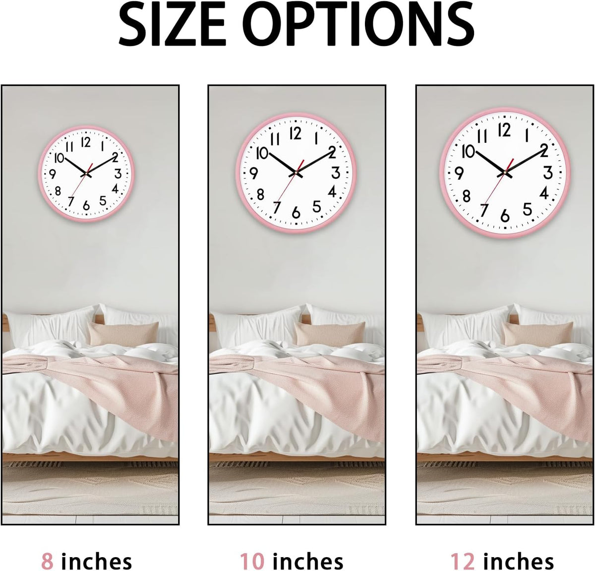 Wall Clock Silent Wall Clocks Battery Operated 8 Inch Modern Non Ticking Analog Clock Decorative for Kitchen Room Bedroom Living Classroom Office
