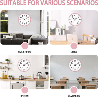 Wall Clock Silent Wall Clocks Battery Operated 8 Inch Modern Non Ticking Analog Clock Decorative for Kitchen Room Bedroom Living Classroom Office