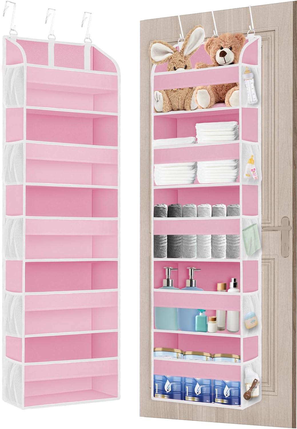 2 Pack Over the Door Storage Organizer with 5 Large Pockets