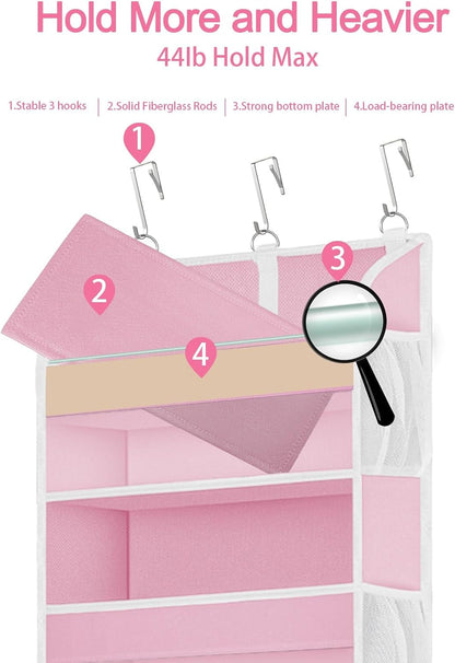 2 Pack Over the Door Storage Organizer with 5 Large Pockets