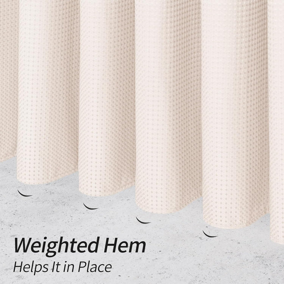 Luxury Textured Fabric Shower Curtainwith Snap-in Liner Blush Pink,72x72