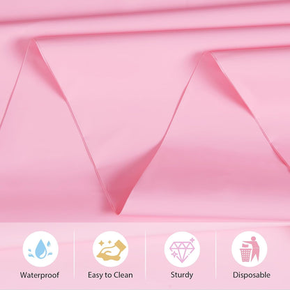 4 Packs Pink Tablecloth 54 X 108 Inch Plastic Table Cloth for Rectangle Table Disposable Light Pink Table Cover for Birthday Party Picnic Baby Shower Wedding Mothers Day Decorations