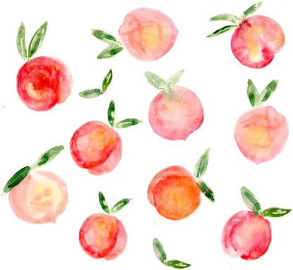 52pcs Peach Wall Decals Peel and Stick for Bathroom, Home, Kitchen, Nursery, Bedroom - Stickers and Art Decor
