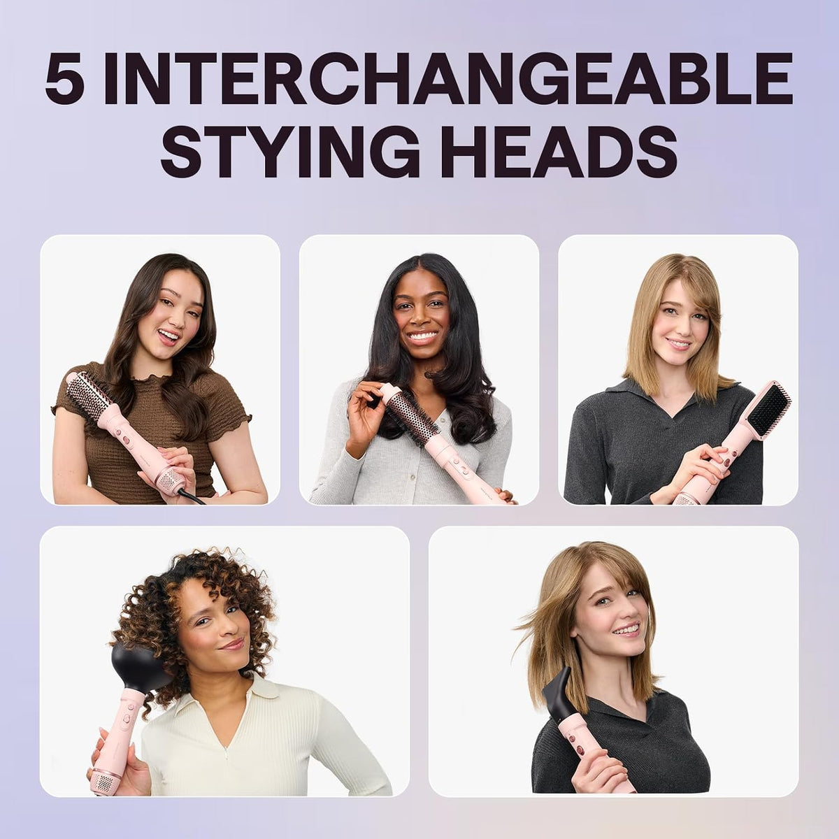 Blow Dryer Brush Set, Wavytalk Air Sculpt 5-in-1 Hot Air Brush Set