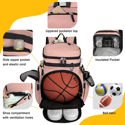 Goloni Basketball Backpack,Large Sports Bag with Ball Compartment & Shoe Compartment, Best for Basketball, Soccer