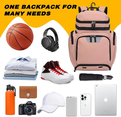 Goloni Basketball Backpack,Large Sports Bag with Ball Compartment & Shoe Compartment, Best for Basketball, Soccer
