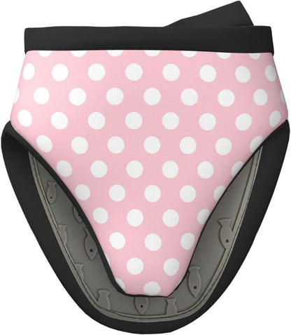 Mini Silicone Oven Mitts, Light Pink Polka Dot Print Oven Mitts Heat Resistant, Pot Holders for Kitchen Cooking & Baking Gloves