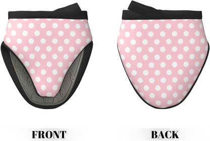 Mini Silicone Oven Mitts, Light Pink Polka Dot Print Oven Mitts Heat Resistant, Pot Holders for Kitchen Cooking & Baking Gloves