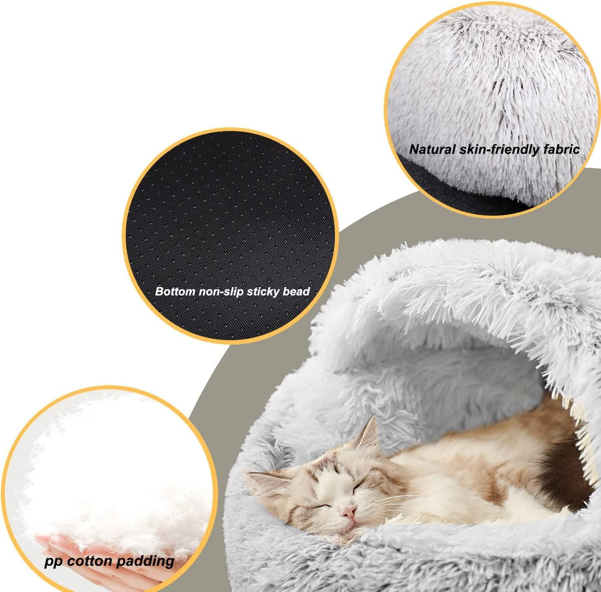 Small Dog Bed Hooded, Cat Cave Bed for Indoor Cats with Covered Hood for Small Dogs Cats Puppy, Plush Faux Fur Enclosed Nest(pink-26'')