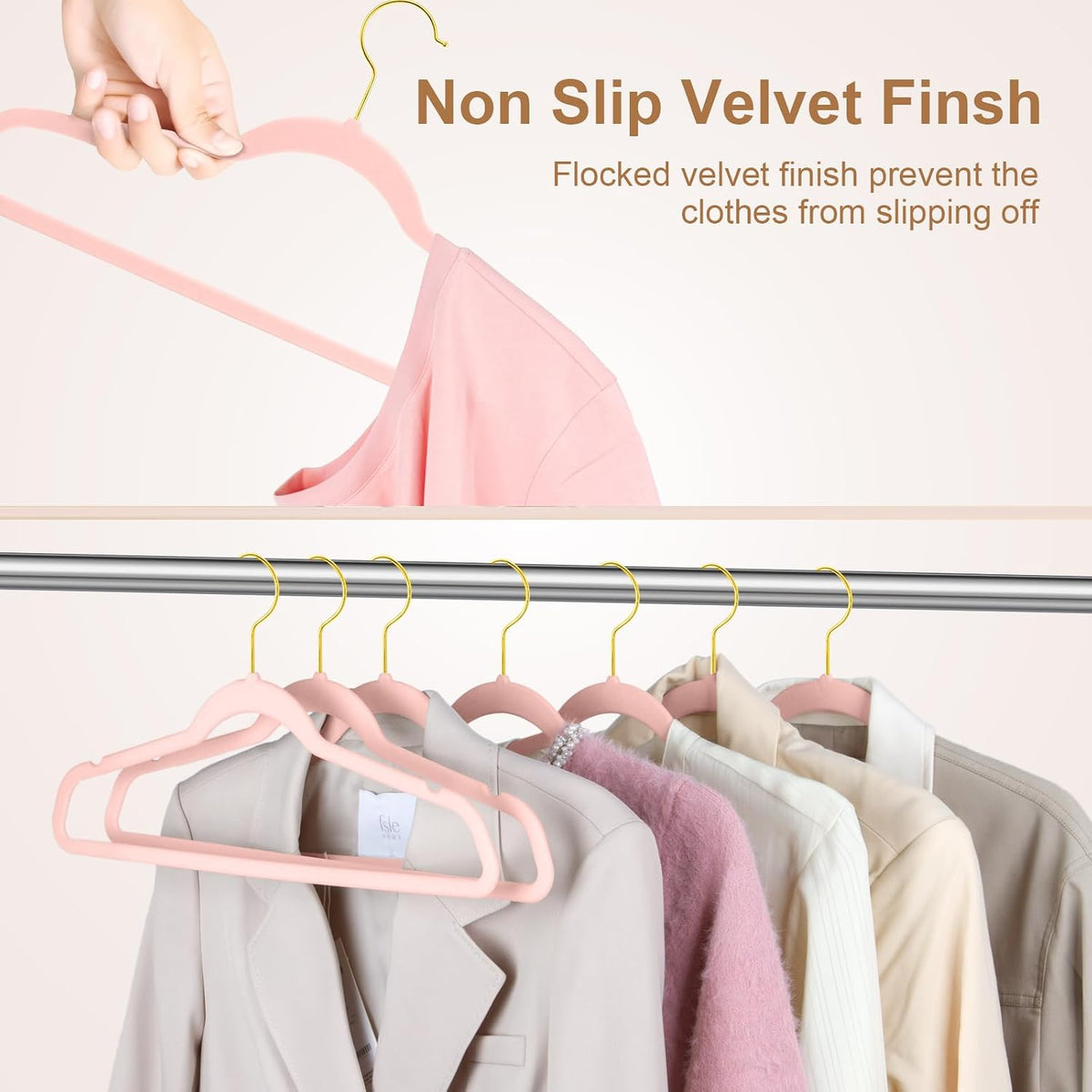 36 Pack Velvet Clothes Hangers with Gold Hooks,Space-Saving