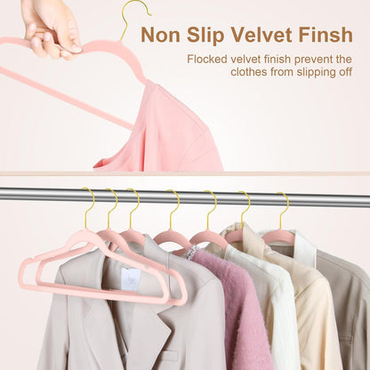 36 Pack Velvet Clothes Hangers with Gold Hooks,Space-Saving
