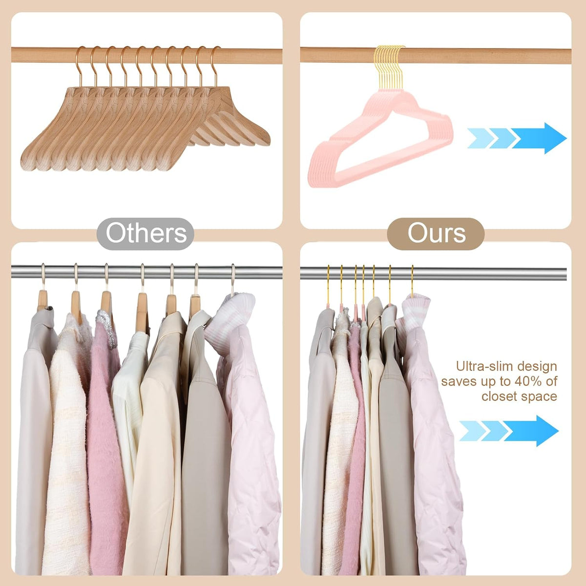 36 Pack Velvet Clothes Hangers with Gold Hooks,Space-Saving