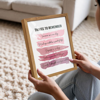 Positive Inspirational Quotes Wall Decor - Uplifting Encouragement Gifts for Women, Girls, Teens, Daughter, BFF, Best Friend - Pink Motivational Wall Art Poster for Home Office, Bedroom, Bathroom
