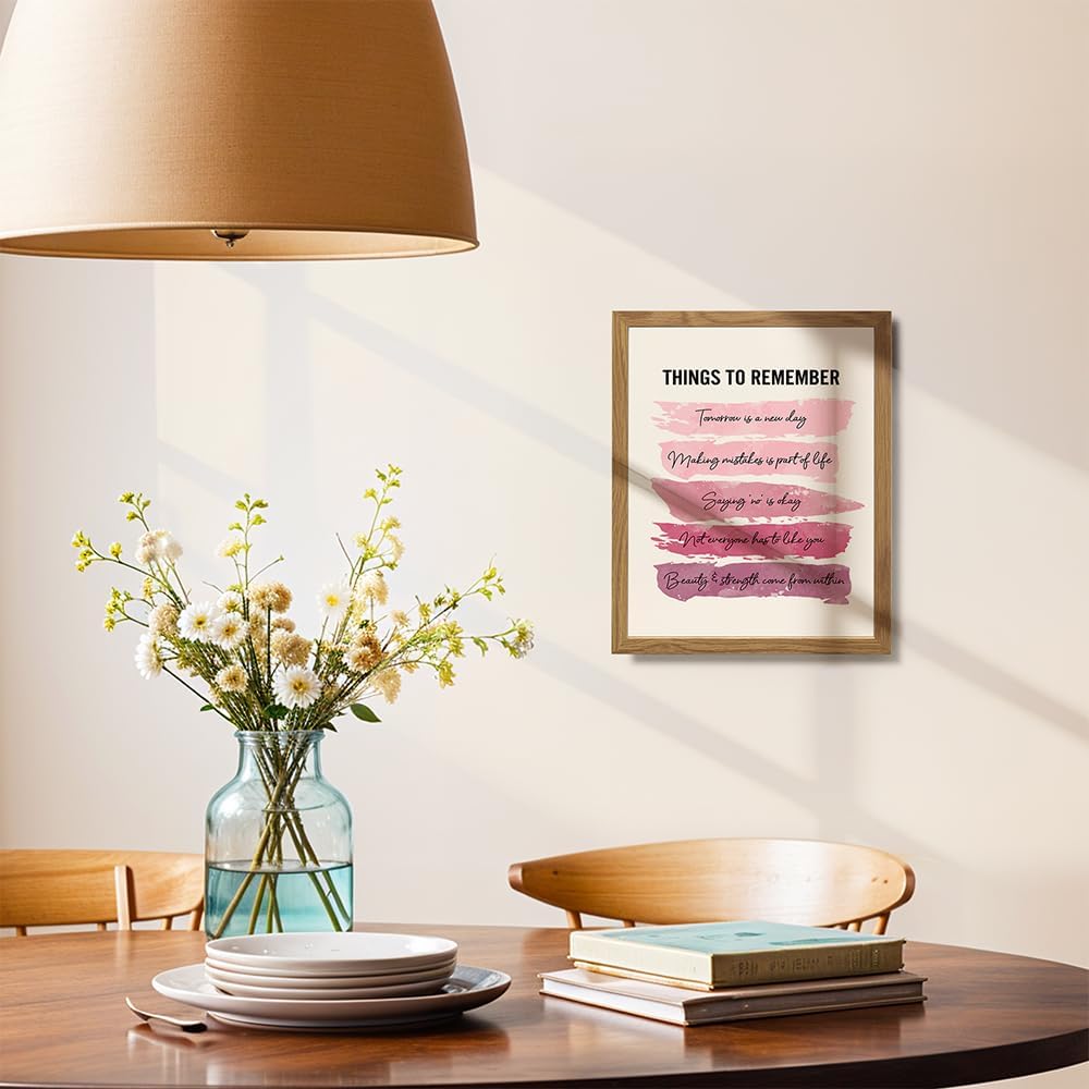 Positive Inspirational Quotes Wall Decor - Uplifting Encouragement Gifts for Women, Girls, Teens, Daughter, BFF, Best Friend - Pink Motivational Wall Art Poster for Home Office, Bedroom, Bathroom