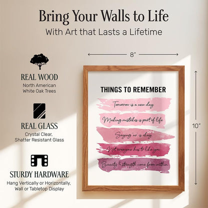 Positive Inspirational Quotes Wall Decor - Uplifting Encouragement Gifts for Women, Girls, Teens, Daughter, BFF, Best Friend - Pink Motivational Wall Art Poster for Home Office, Bedroom, Bathroom