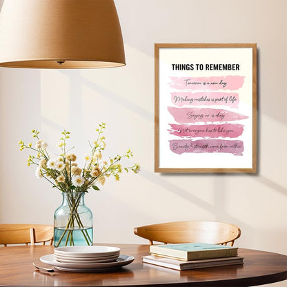 Positive Inspirational Quotes Wall Decor - Uplifting Encouragement Gifts for Women, Girls, Teens, Daughter, BFF, Best Friend - Pink Motivational Wall Art Poster for Home Office, Bedroom, Bathroom