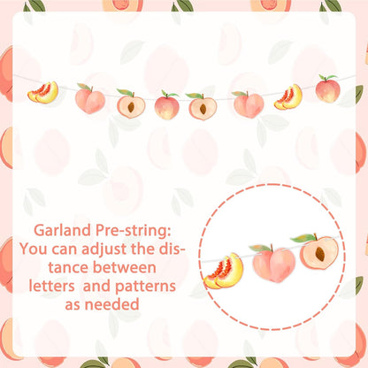 Peach Baby Shower Banner, A Little Peach is on the Way Bunting Garland, Peach Themed Girls Baby Shower Decorations Supplies