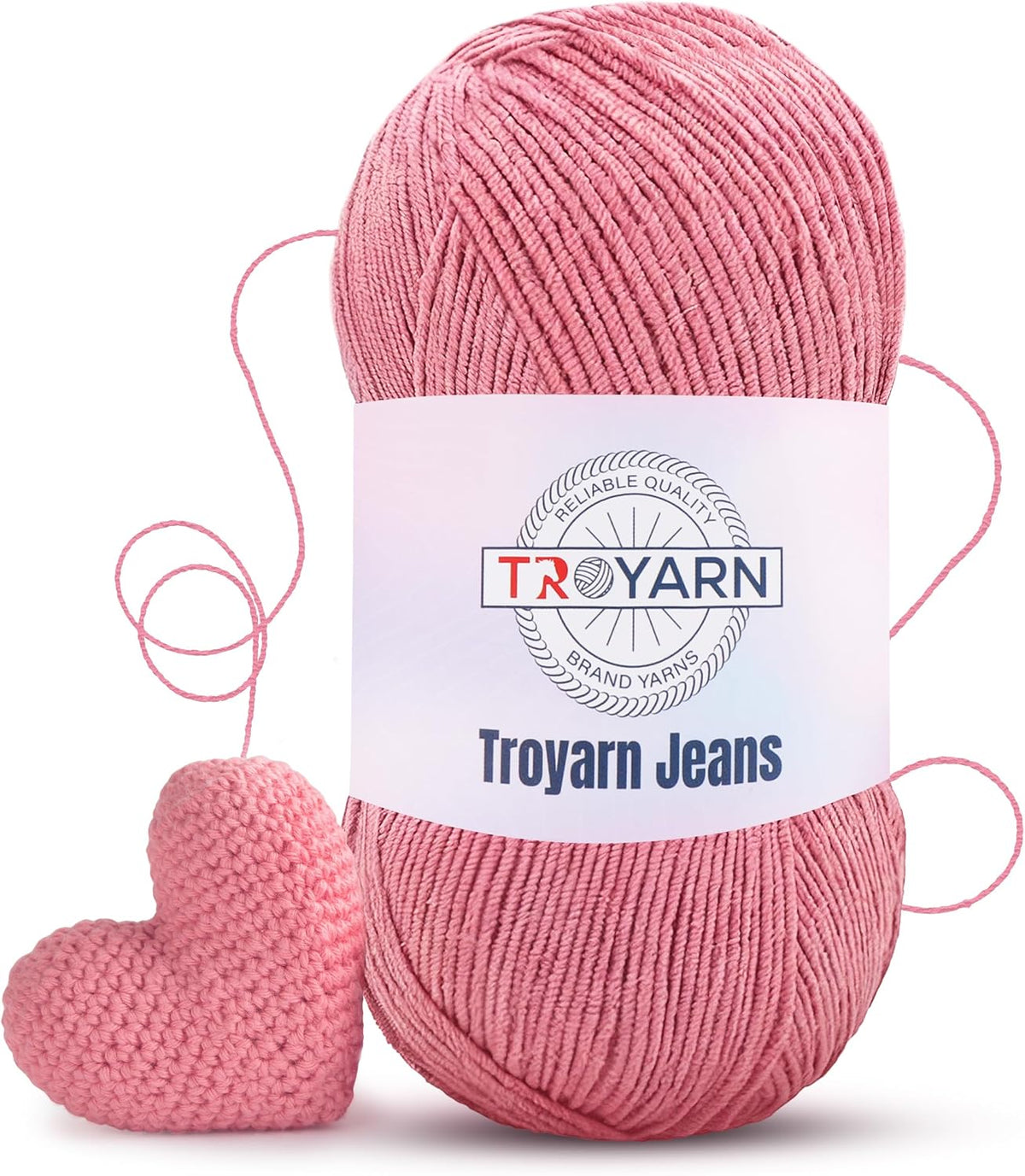 60% Cotton 40% Acrylic Crochet Yarn - Soft Fine/Sport Yarn - Pink - Ideal for Amigurumi Dolls and Baby Garments