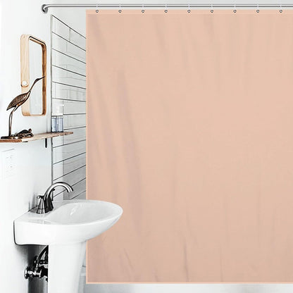 Modern Elegant Shower Curtain, Minimalist Peach Pastel Solid Plain Simple Elegant Bath Curtains Waterproof Fabric with Hooks for Home Decor, 72Wx72H