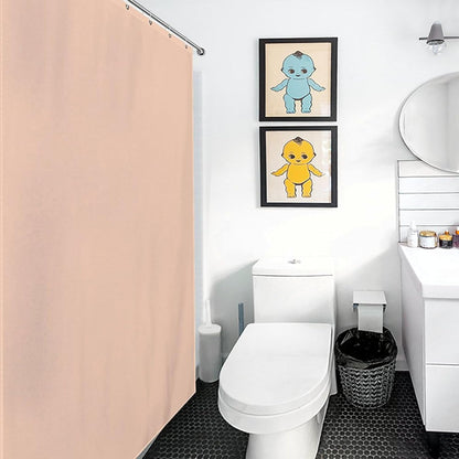 Modern Elegant Shower Curtain, Minimalist Peach Pastel Solid Plain Simple Elegant Bath Curtains Waterproof Fabric with Hooks for Home Decor, 72Wx72H