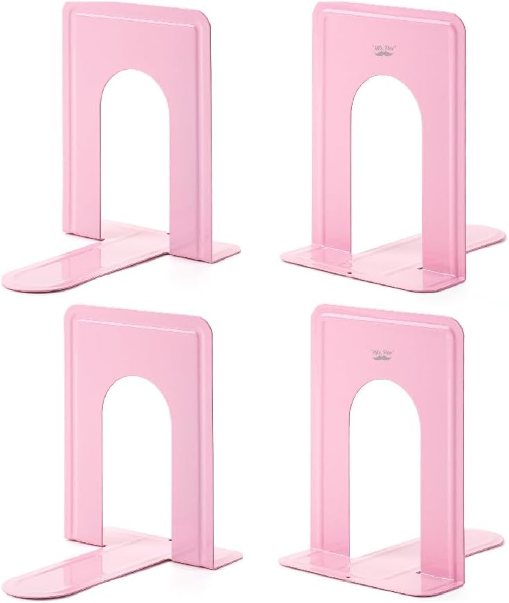 Book Ends, 4 Pack, Light Pink