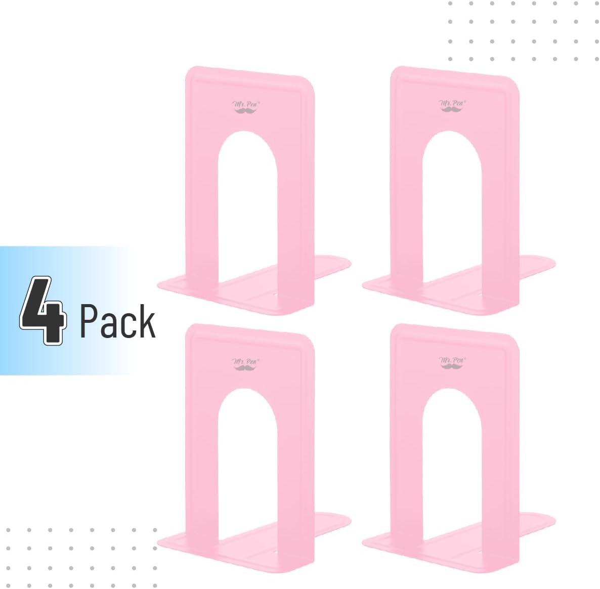 Book Ends, 4 Pack, Light Pink