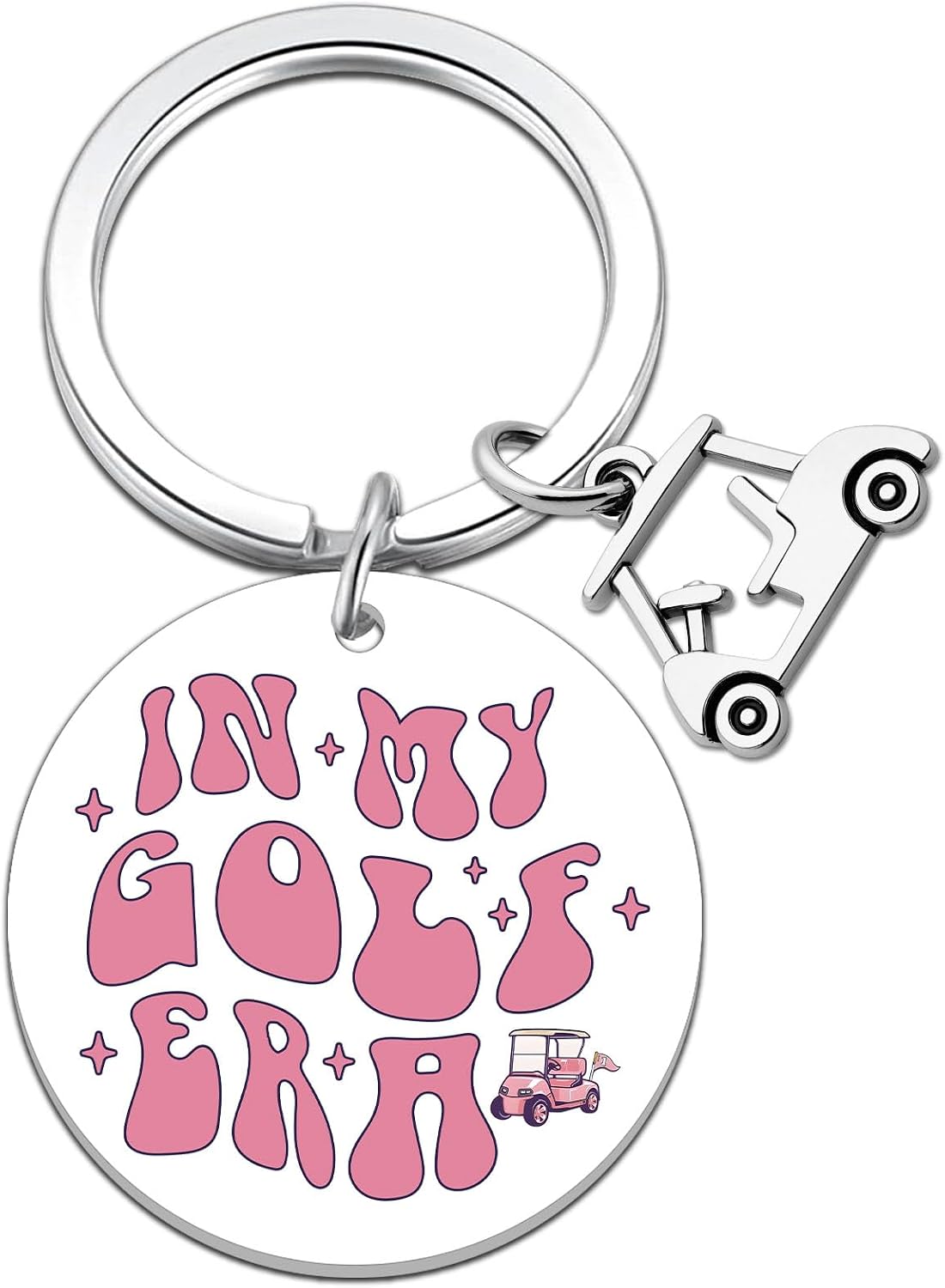 Funny Golf Gifts for Women Golf Cart Keychain Pink Gifts for Golfers Women