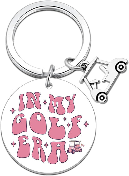 Funny Golf Gifts for Women Golf Cart Keychain Pink Gifts for Golfers Women