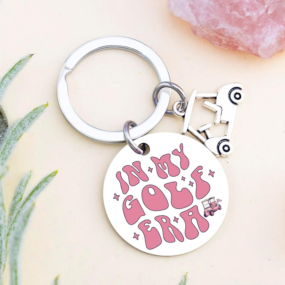 Funny Golf Gifts for Women Golf Cart Keychain Pink Gifts for Golfers Women