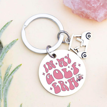 Funny Golf Gifts for Women Golf Cart Keychain Pink Gifts for Golfers Women