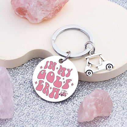 Funny Golf Gifts for Women Golf Cart Keychain Pink Gifts for Golfers Women