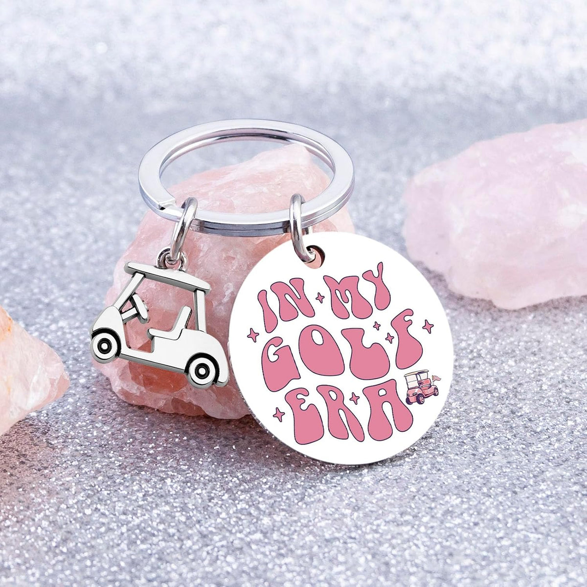 Funny Golf Gifts for Women Golf Cart Keychain Pink Gifts for Golfers Women
